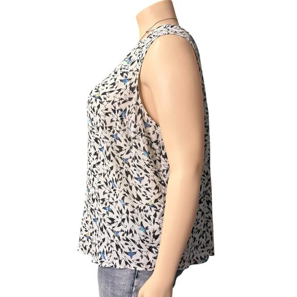 APT 9  Sleeveless Top Size 3X in White with Black Bird Print - Picture 3 of 10